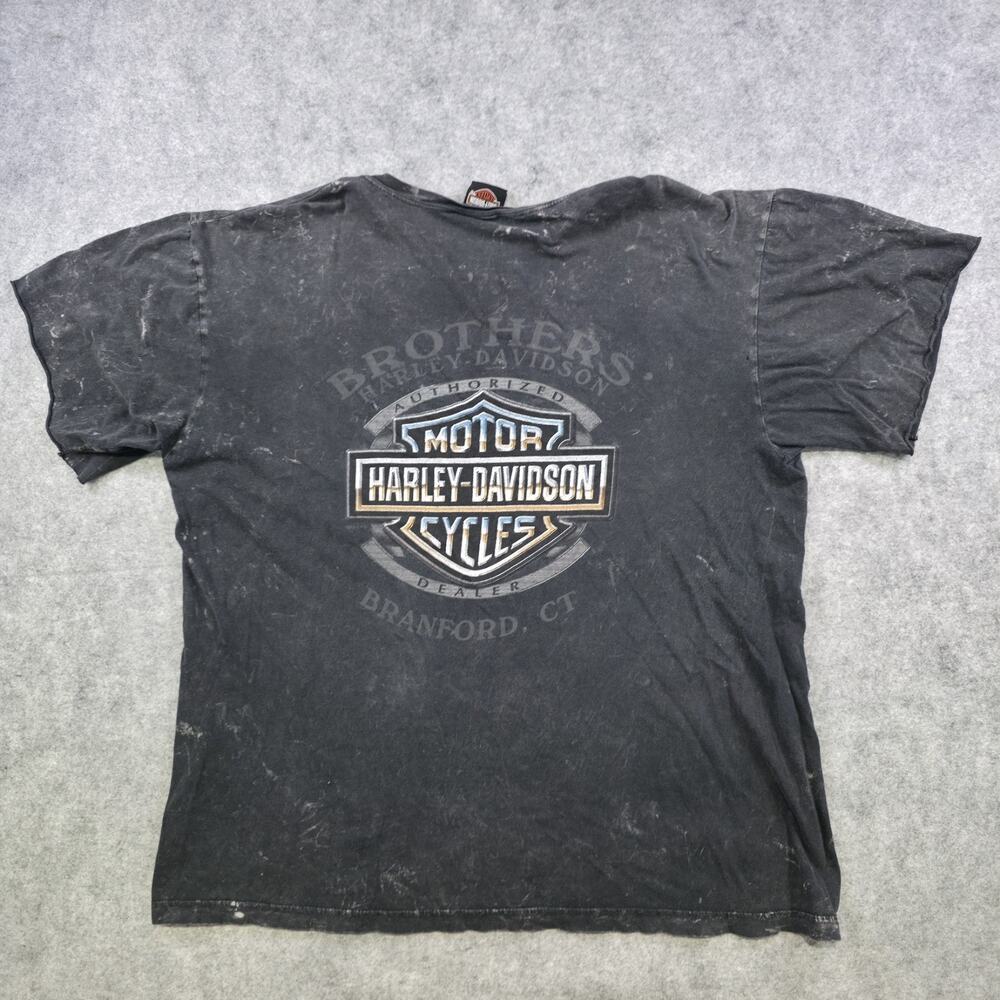 VTG Y2K Harley Davidson Motorcycles Shirt Mens XL Black Eagle Wings Graphic USA - Picture 12 of 14